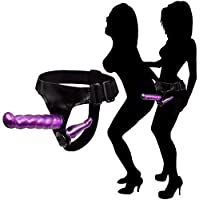 HOMAGA Púrpura Dual End Strápǒn Dǒngs 8 Pulgadas de Gran tamaño Insertable Stráp n Hárněss para Mujeres Parejas- púrpura…